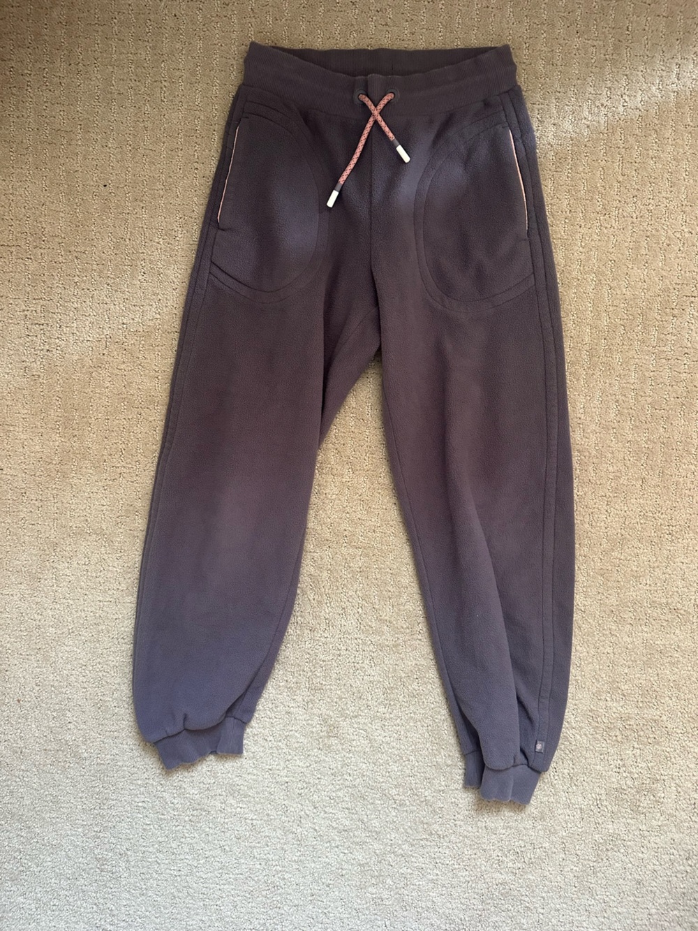 Athleta Men's Charcoal Sweat Joggers with Pink Drawstring